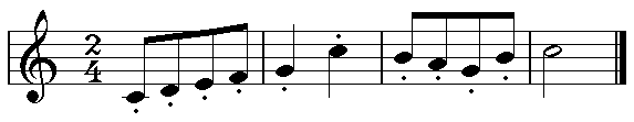 Notenbeispiel: staccato