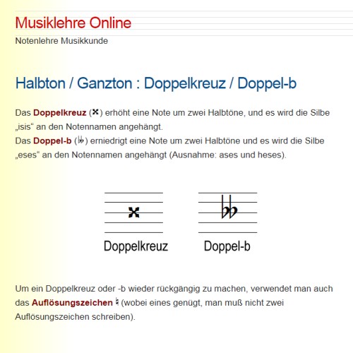 Doppelkreuz / Doppel-b ♫ Musiklehre Online