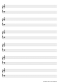 Notenpapier A4 Violin- und Bass-Schlüssel 6 Syteme