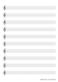 Notenpapier A4 Violinschlüssel 10 Zeilen 120%